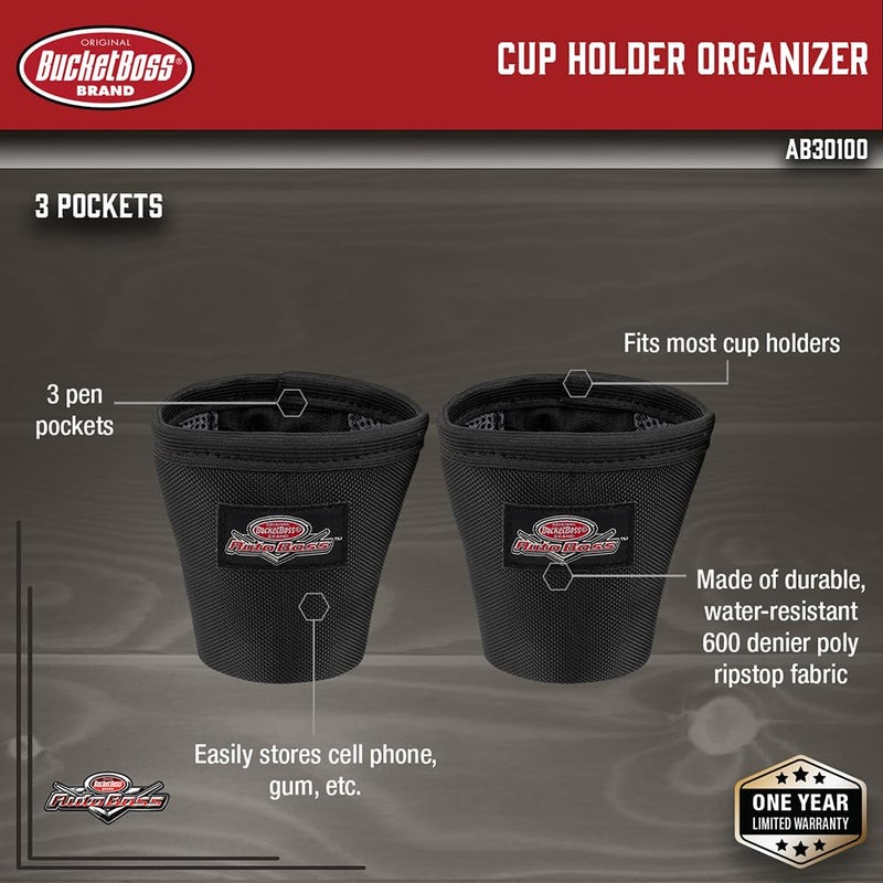 Bucket Boss - AutoBoss Cup Holder Organizer  Auto Boss (AB30100)   Black - Image 2